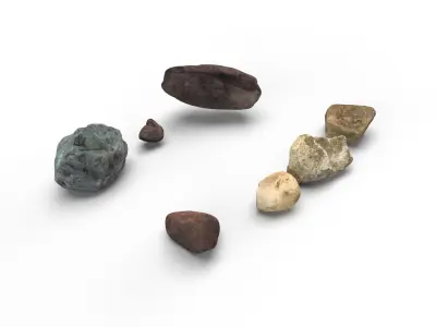 7 x Stone Pack Free low-poly 3D model