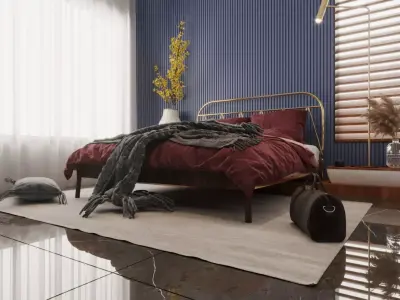 bedroom interior scene 3d design model 3D model