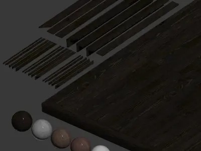 Decking board with corners 3D model