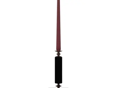 Candlestick I candle holder with candle 3D model