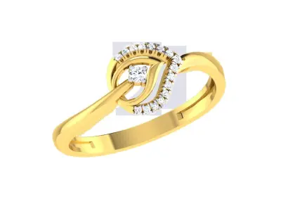 Solitaire Women Engagement Bypass Rings 3D print model order