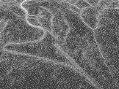 Tunnel with Terrain Low-poly 3D model