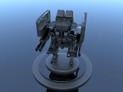 Cyborg Prototype Mecha Robot SciFi 3D model
