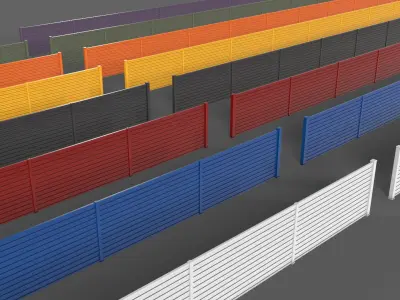 PBR Metal Fence 3D Model Pack