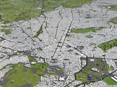 Athens Greece 50x50km 3D model