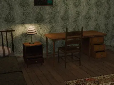 PSX style furniture and modular pack Low-poly 3D model