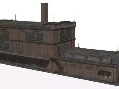 old industrial building Low-poly 3D model by sobul
