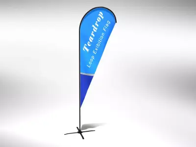 TearDrop Flag - Animated Exhibition Flag Low-poly 3D model