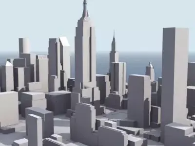 Stylised Manhattan Low-poly 3D model