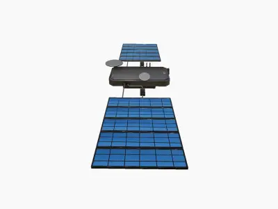 Satellite I05 Steel Blue - SciFi Space Design Low-poly 3D model