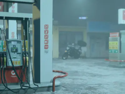 Gas Station Theme Environment 3D model