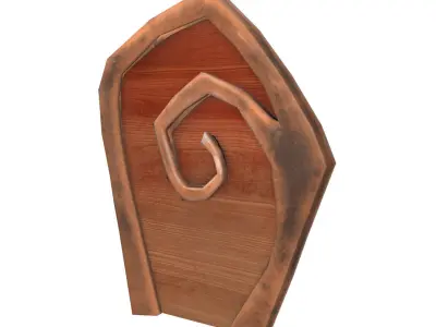 Low Poly Door hobbit Low-poly 3D model