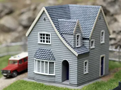 HO Scale European Suburban Home  1 3D print model