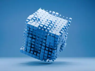 Sci-Fi Abstract Cube Animation Low-poly 3D model