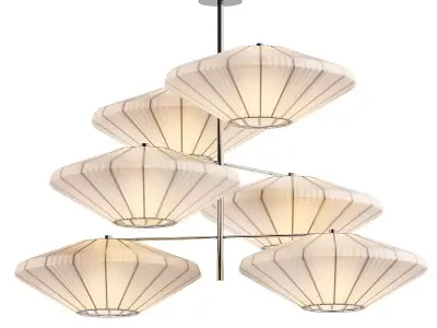Untitled light fixture with five shades 3D model