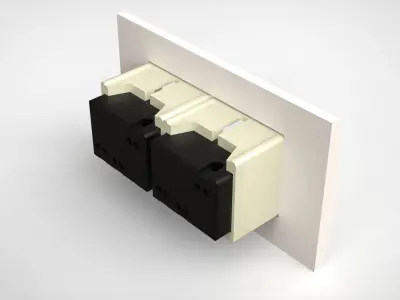 Double socket Low-poly 3D model