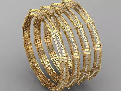 Golden Bloom Bangle 3D print model