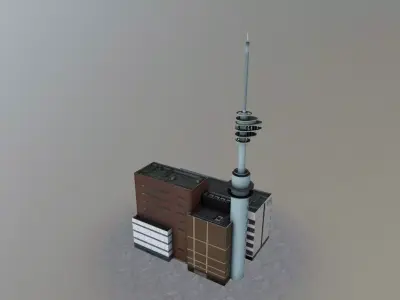 Amsterdam KPN Zendmast Low-poly 3D model