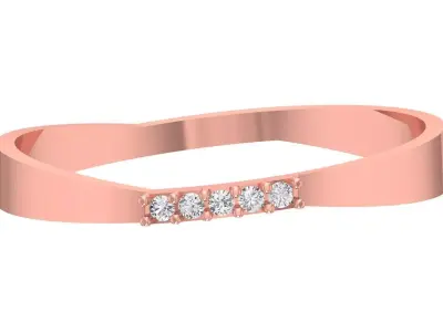 Solitaire Women Light Weight Band Ring 3D print model 39