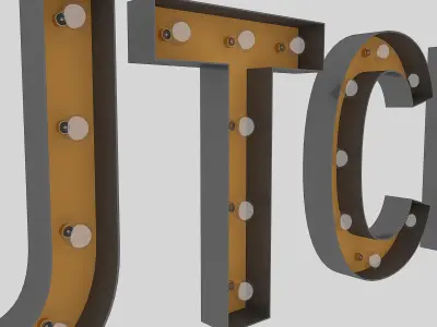 Butcher Sign With Bulb Low-poly 3D model