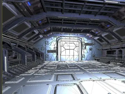 space stations passages sci fi scenarios labs spaceship 3D model