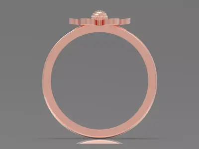 Rose Gold Flower stl Ring Model gr0130 3D print model