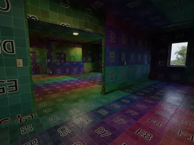 Retro 80s Apartment Interior Low-poly 3D model