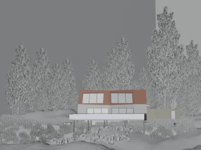House in the forest  Low-poly 3D model