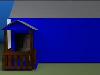 simple house Low-poly 3D model