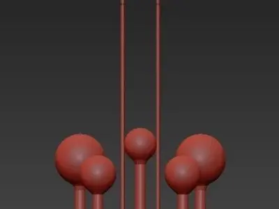 ALCHEMY chandelier with four balls hanging from it 3D model