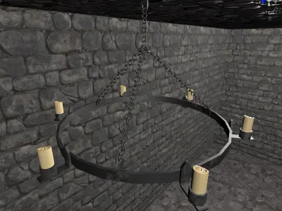 3D Medieval Chandelier Low-poly 3D model