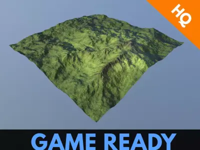Terrain Hills Landscape Mountain Environment Highlands PBR 07 Low-poly 3D model