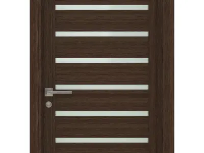 Door-081 modern front door with slats 3D model