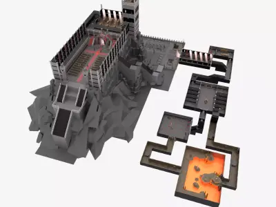 Hells castle Low-poly 3D model