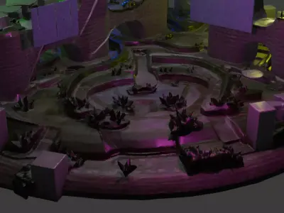 Horror City Asset Low-poly 3D model