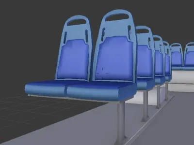 Plastic Bus Seat Free low-poly 3D model