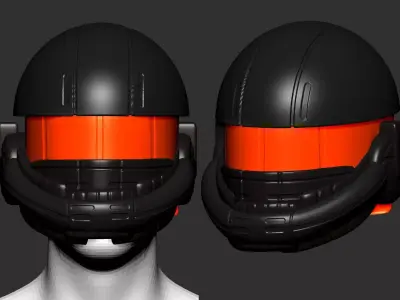 helmet high poly sculpt 3d printable ver 7 3D model 3D model 58