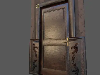 Old Wood Door Paper Low-poly 3D model purchase