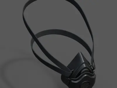 Gas mask helmet 3d safety isolated fantasy human futuristic  Low-poly 3D model