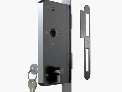 Euro Profile Cylinder Barrel Lock with keys 3D model