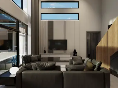 Modern Duplex Studio House 3D model