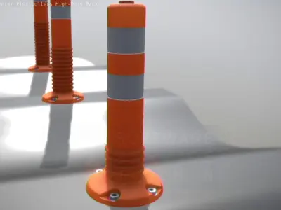 Traffic Delineator Flexipollers High-Poly Pack  3D model