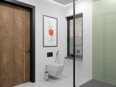 Bathroom modern with Walls 3D model