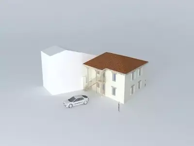 2 homes terraced house in town Free 3D model