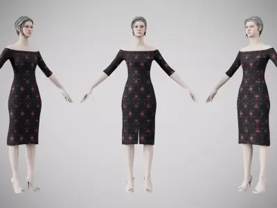 Dress 14 Light Burst Static Low-poly 3D model