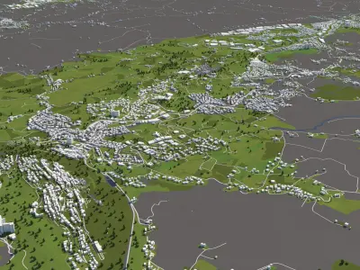 San Marino Italy 50x50km 3D model