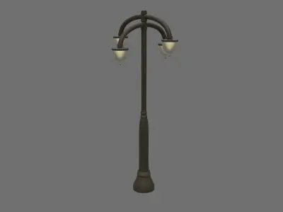 Street Lamp Low-poly 3D model 21
