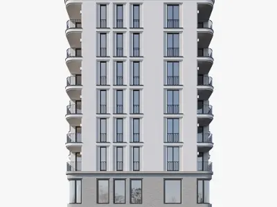 Modern residential building 4 3D model