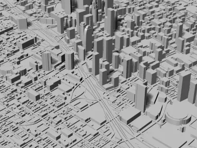 3D Los Angeles 3D Map city Art Landmark Los Angeles Skyline  3D print model