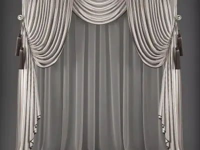 Curtain 3D Low-poly 3D model order